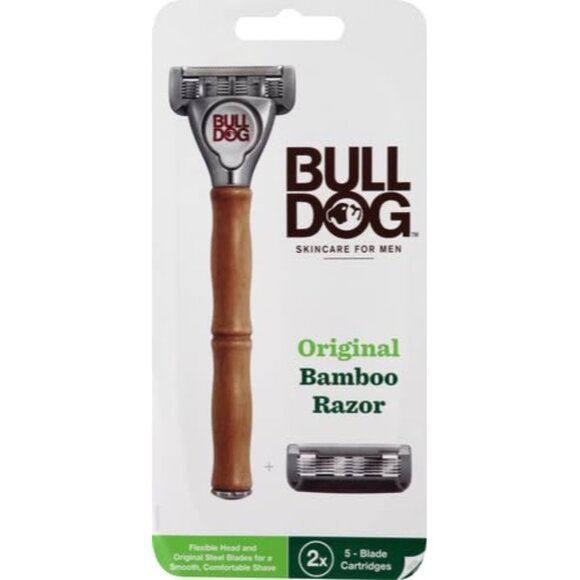 Bulldog Mens Skincare and Grooming Original Bamboo Razors for Men + 2  Refills - Picture 2 of 12